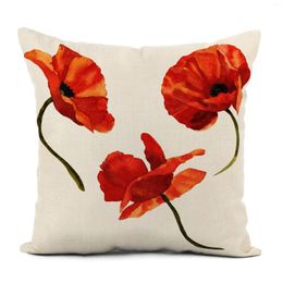 Pillow Modern Flower Linen Pillowcase Living Room Sofa Cover Home Decoration Can Be Customised 45x45 50x50 60x60