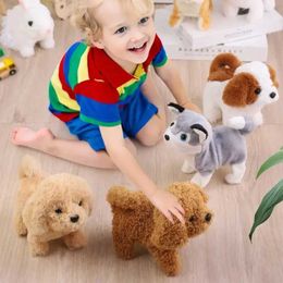 Stuffed Plush Animals Walking and barking tail wagging plush baby toy dog interactive electronic pet dog Montessori childrens toy B240515