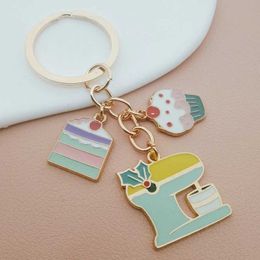 Keychains Lanyards New Creative Dessert Keychain Whisk Birthday Cake Keychain Baking Keychain Chef Gift DIY Handmade Chef Jewellery Y240510