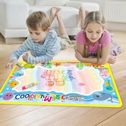8 Types Water Drawing Mat 2 Pens Doodle Writing Board Coloring Books Painting Rug Kids Educational Toys 240515
