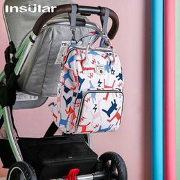 Diaper Bags Insular Maternity Nappy Bag Waterproof Mummy Bag Large Travel Backpack Capacity Baby Bag Nursing Bag for Baby Care Hand Bag Y240515