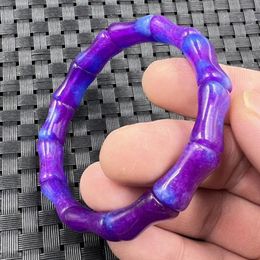 Strand Jade Dried Green Bamboo Joint Purple Festival Height Men And Women Same Style Widened Hand Row Bracelet