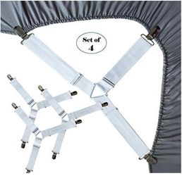 4pcs Adjustable Elastic Mattress Cover Corner Holder Clip Bed Sheet Fasteners Straps Grippers Suspender Cord Hook Loo jllfCX5830325