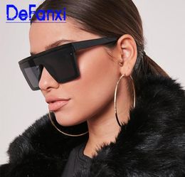 Square Plastic Black Sunglasses Women mens brand Sun Glasses flat shield frame Big Shades Fashion Brand Sunnies UV4009617822