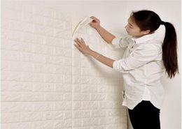 3D Brick Wall Stickers Self adhesive Wallpaper Foam Waterproof Wall Covering Wallpaper For Kids Living Room DIY Background Decor8492533
