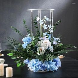 Party Decoration 80cm High Round Acylic Floor Vase Clear Flower Wedding Table Centrepiece Modern Vintage Stand Columns 10pcs - Al