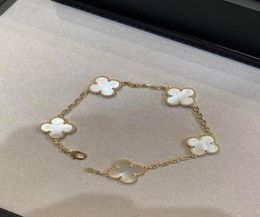 Luxurious quality five flowers punk bracelet with nature white shell for women wedding Jewellery gift PS5346A4610393