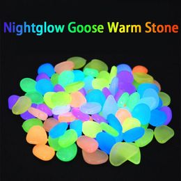 50100Pcs Glow in the Dark Garden Pebbles For Sidewalk Garden Terrace Lawn Garden Patio Fish Tank Aquarium Decoration Glow Stone 240515