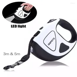 Dog Collars Pet Retractable Leash With LED Light Shining 3m/5m Automatic Stretching Hand Holding Fibre Rope Supplies