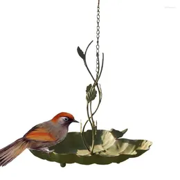 Other Bird Supplies Feeder Hanging Tray Outdoors Waterer Feeding Metal Humming Baths Bath Leaf Bowl For