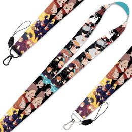 boys comic game Jujutsu Kaisen Keychain ID Credit Card Cover Pass Mobile Phone Charm Neck Straps Badge Holder Keyring Accessories 106