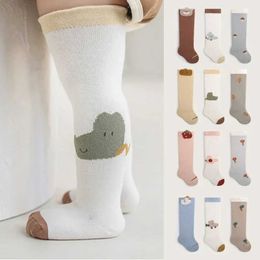 Kids Socks 3 pairs of childrens leg warm knee long cotton socks autumn newborn baby Korean cotton home socksL2405