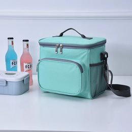 Oxford Insulated Lunch Bag Large Capacity Outdoor PEVA Thermal Picnic Box with Shoulder Strap Water Resistant Cooler Pack 240514