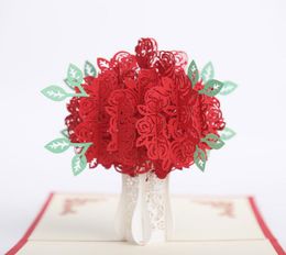 3D Pop Up Flower Greeting Cards Laser Cut Invitation Card For Valentine039s Day Anniversary Wedding Festive Party Supplies3461384