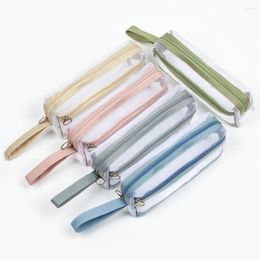 Mesh Stationery Storage Bag High Quality Double Layer Large-capacity Organiser Multi-function Transparent Pencil Case