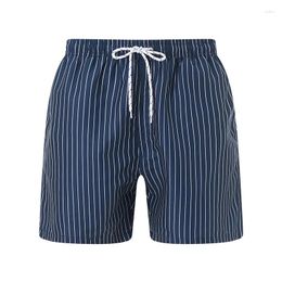 Men's Shorts Striped Casual Quick Drying Swim Trunks Swimsuit Drawstring Beach With Pockets S-2XL