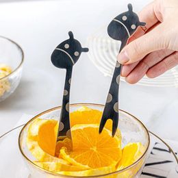 Disposable Flatware High-quality Big Promotion Stainless Steel Fruit Fork Cake Long Coli Home Product Family Exclusive 2024