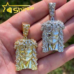 Fancy Cut Jesus Sterling Sier Gold Plated Wholesale Vvs Moissanite Gra Certified Diamonds Pendant