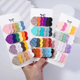 Hair Accessories 1 Pcs Colored Glitter Heart Patchwork Hair Clips for Baby Girls Barrettes Boutique Kids Safely Headwear Fashion Hair Accessories