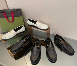 latest unisex dress shoes luxury designer classic Letter clasp buckle men women Loafers 100 cowhide Snakeskin flat heel Lefu shoe5157026