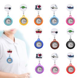 개 여행 야외 낚시 도구 2 클립 포켓 시계 개폐식 간호사 FOB 시계 로관 간호사 의사를위한 클립 온 브로치 OT0WB