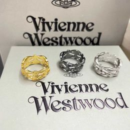 Designer New Westwoods Double layered Saturn Ring Female Same Love Hollow r Nail