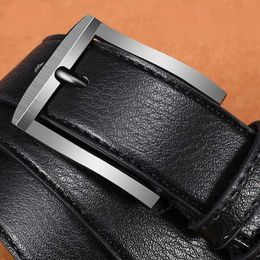 Belts High end mens large size 110-130 belt mens leather needle buckle youth casual belt business flat needle buckle belt Y240507