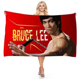 Towel Chinese Kongfu Bruce Lee Printed Beach Shower Bathroom Bath For Kids Adults Outdoor Travel Sport Blanket