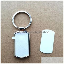 Keychains & Lanyards Style Sublimation Blank Metal Key Ring Chain Transfer Printing Blanks Consumables Material Drop Delivery Fashion Dhrm3