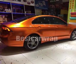 Stickers Sunrise Gloss candy Orange Vinyl Wrap For WHOLE Car wrap covering foil With Air bubble Free Premium quality SIZE: 1.52*20M/Roll 5x