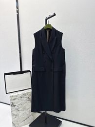 Women's Suits The Latest Long Waistcoat Sleeveless Suit Collar For Spring And Summer Embellishes Shoulder Line Arm