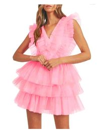 Party Dresses Tulle V Neck Homecoming Dress For Teens A Line Short Cocktail Backless Wedding Guest Graduation ON200