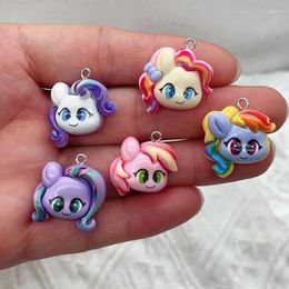 Charms 10 Pieces Of Resin Cartoon Animal Jewelry Pendant Necklace Keychain DIY Handmade Cute Earring