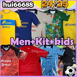 16-4XL 24/25 GIGNAC LIGA MX Tigres UANL soccer jerseys Champion version VARGAS NICO C.SALCEDO PIZARRO AQUINO F. THAUVIN 24 25 Home away gk player kids kit football shirt