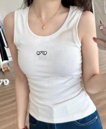 Women Knits Tank Top Designer T shirt Embroidery Vest Sleeveless Breathable Knitted Pullover Womens Sport Tops Tanks Camis Clothing