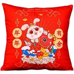 Pillow Happy YEAR Pillowcase Invisible Zipper Washable Traditional Cover Case Soft For Bedroom