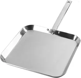 Pans T304 Stainless-Steel 11-Inch Square Griddle Ideal For Grilling