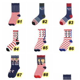 Party Favour Trump 2024 Socks President Maga Letter Stockings Striped Stars Us Flag Sports Drop Delivery Home Garden Festive Supplies Dhhpo