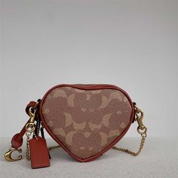 Chic Heart-shaped Bag Shoulder Bags For Women Designer Bag Purse Handbag Chain Crossbody Bags Mini Heart Love Leather Handbags Wallet 230129