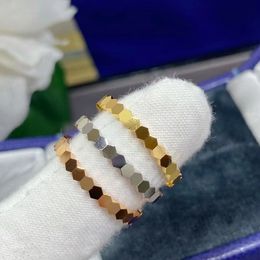 New Hexagonal Geometric Ring Fashion Women Ring Full Diamond Shiny Zircon Brand Ring Plated 18k Gold Honeycomb Designer Ring Wedding Party Ring Valentine's Day Gift