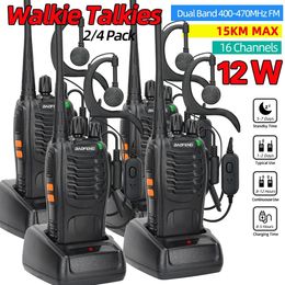 24PCS Baofeng BF888S 12W Walkie Talkie Dual Band Portable Long Range Standby UHF 400470MHz USB Ham Two Way Radio for Hunting 240510