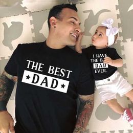 Family Matching Outfits Funny Father Daughter Son Fmaily Matching Shirts The Best Dad I Have The Best Dad Ever Kids Baby Bodysuits Gift forDaddy Papa T240513