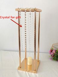 Party Decoration 10pcs Style Wedding Metal Gold Colour Flower Vase Column Stand For Centrepiece Senyu