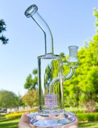 9inch Heavy Thick Glass Bong Diffused Percolator Pyrex Water Pipe Purple Hookah Bubbler Beaker with 14mm Male Smoking Bowl