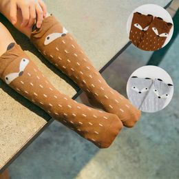 Skarpetki dla dzieci kreskówka Fox Girl noga ciepłe bawełniane słodkie skarpetki kolanowe dla dzieci odzież unisex childrens socksl2405