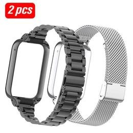 Watch Bands Xiaomi Mi Band 8 Pro Wrist Strap Metal Stainless Steel Case Protector Q240514