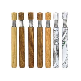 Smoking Pipes Wooden Grain Metal Pipe Press Spring Straight Household Accessories 8X79Mm Drop Delivery Home Garden Sundries Dhlqv