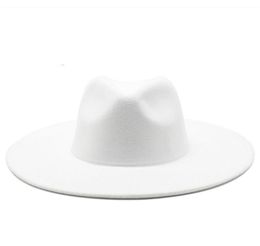 Classical Wide Brim Fedora Hat Black white Wool Hats Men Women Crushable Winter Hat Derby Wedding Church Jazz Hats 2207052848146