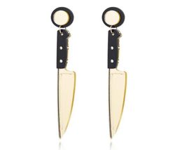 Stud Punk Fashion Knife Earring Cool Hip Hop Acrylic Long Earrings Shape Geometric Ear Studs2564187