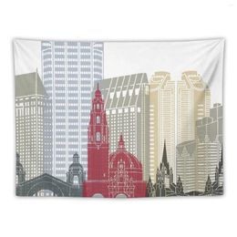 Tapestries San Diego Skyline Poster Tapestry Kawaii Room Decor Custom Wall Decoration Home Decorations Aesthetic